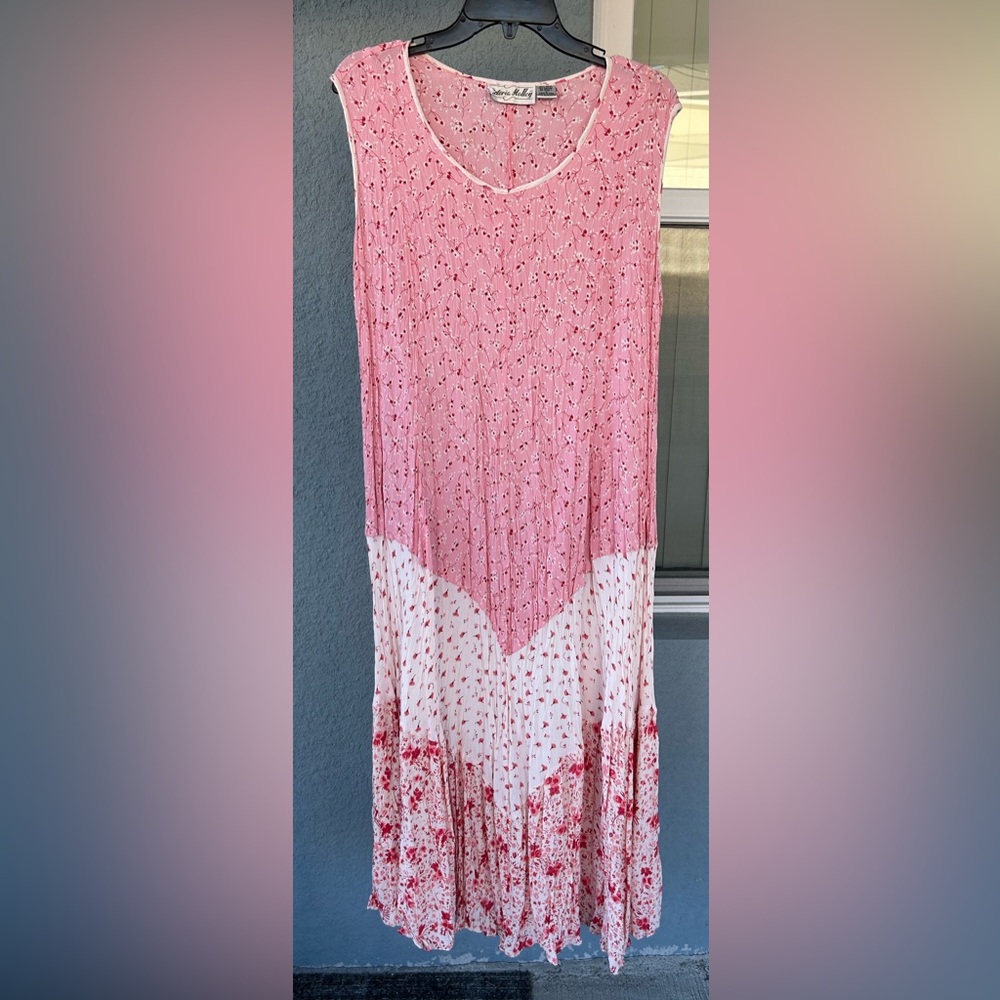 Vintage Victoria Holley Tiered Mixed Floral Size L Cottagecore Prairie Dress